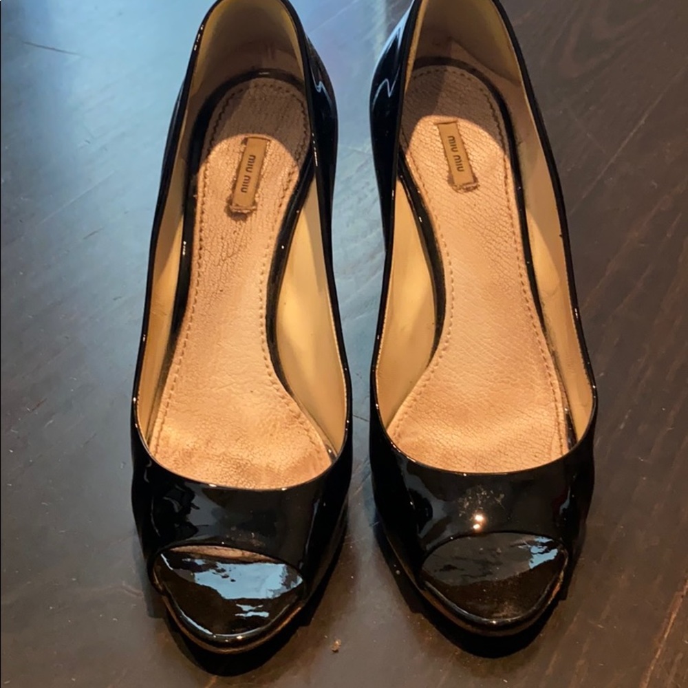 Miu Miu black patent leather heels